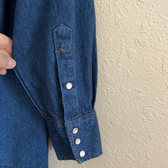Cowboy Authentic Workwear Mens Blue Denim Shirt Size XXL Button Down Long Sleeve - Picture 8 of 15